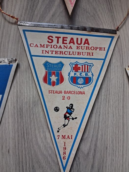 Colecție 5 fanioane Steaua București 1984–1986 – Barcelona, Anderlecht, Vejle
