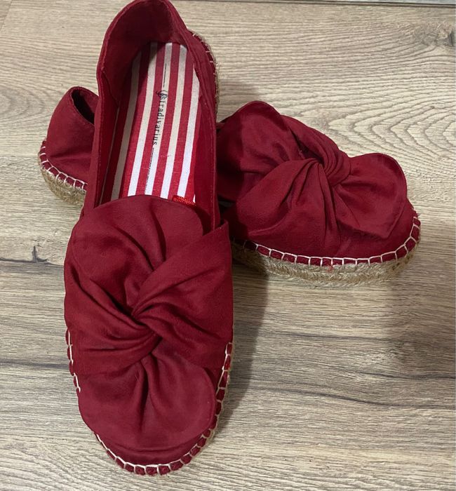 Espadrile Stradivarius roșii cu nod mărimea 36 Ca Noi