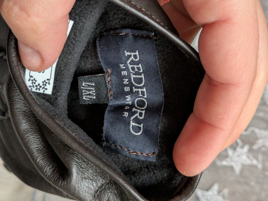 Мъжки кафяви кожени ръкавици