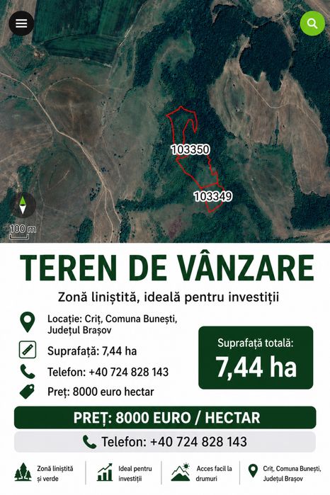 Teren extravilan de vanzare