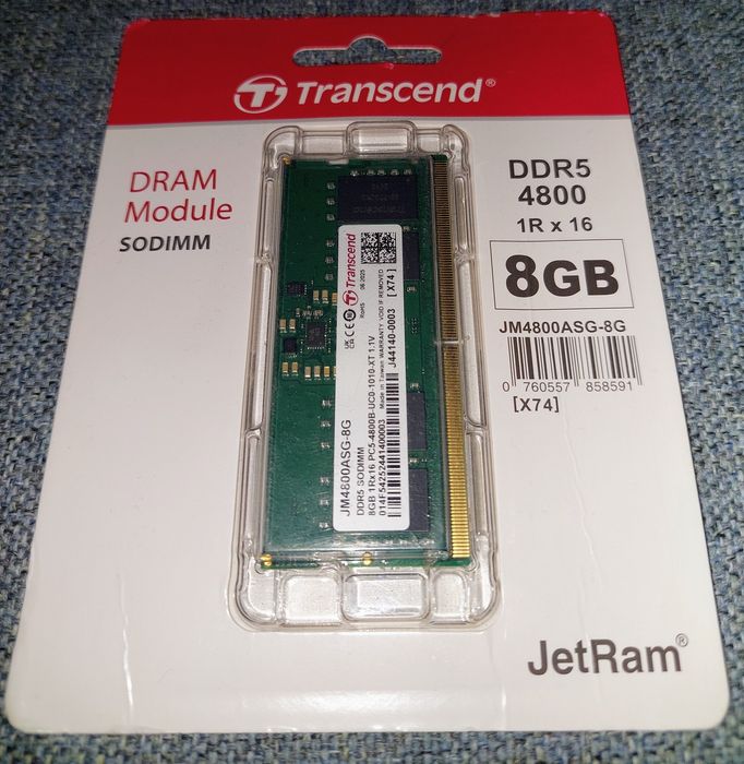 Memorie laptop Transcend 8GB DDR5 4800MHz JM4800ASG-8G