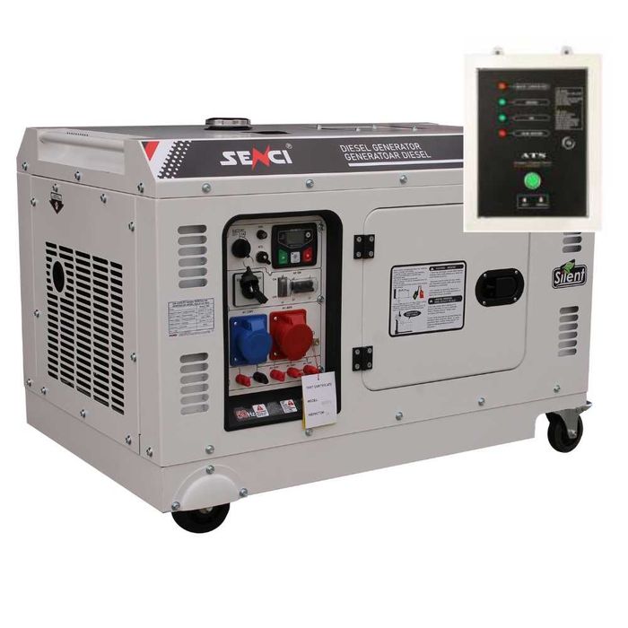 Generator de curent insonorizat Senci SCD20 TEQ putere max 20kVA 230V/400V, Diesel, cu ATS Inclus
