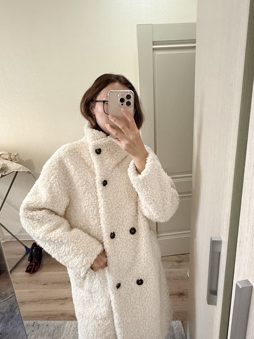 Тэдди шубка белого цвета