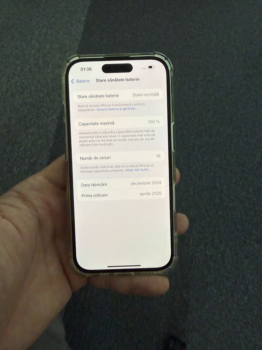 iPhone 16 128gb - Baterie 100% - 16 cicluri