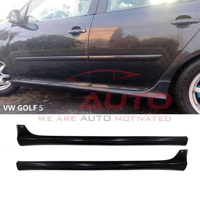 Тунинг прагове - VW Golf 5 03-2009, добавка, голф 5, черни добавки