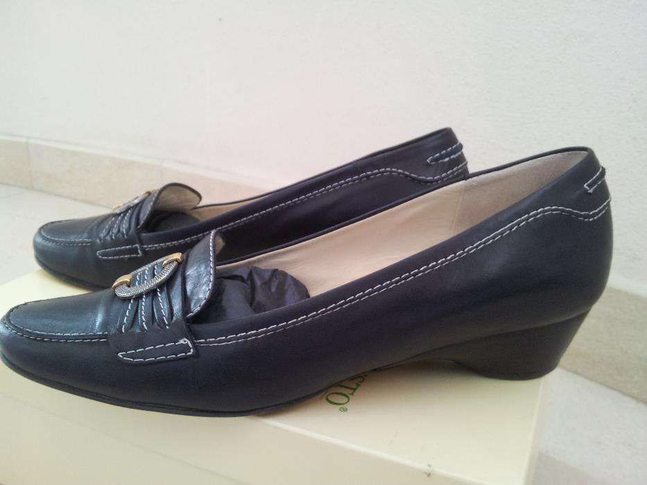 Pantofi piele bleu-marine Moda di Fausto