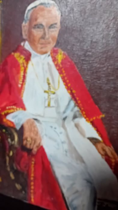 Рисувана  икона-картина.Авторска картина Папа Йоан  Павер ||.