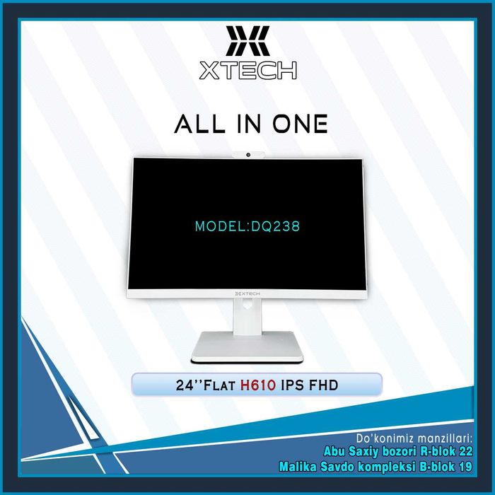 Monoblok XTECH IPS H610 Flat 24" 27" 32" diaganalli