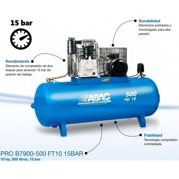 Compresor 15bar /500l Profesional - Abac - Atlas Copco