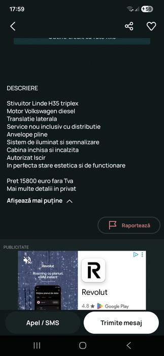 Stivuitor Linde H35 Triplex