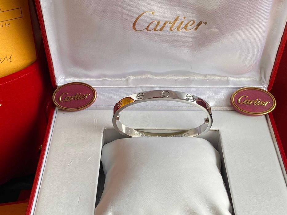 Brățară Cartier LOVE 16 aur alb 23K