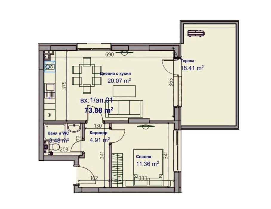 Продава се Двустаен апартамент в Варна, Младост 2 - 75 кв.м за 918 €/кв.м - Снимка #2
