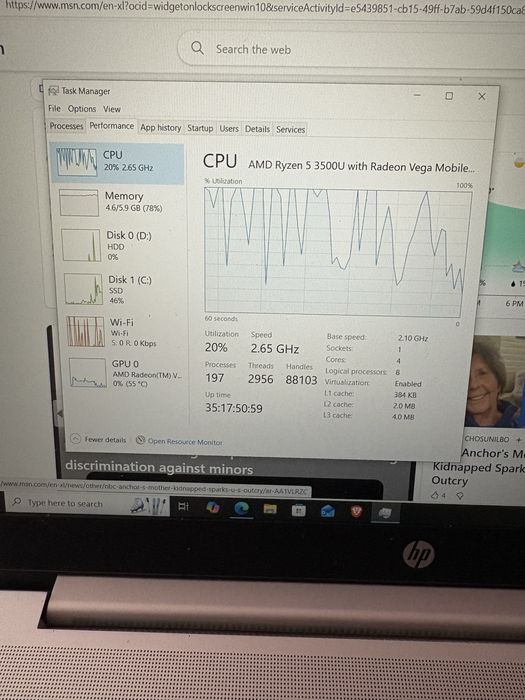 Leptop hp probook G455R G6 AMD ryzen 5 256+ 1tb
