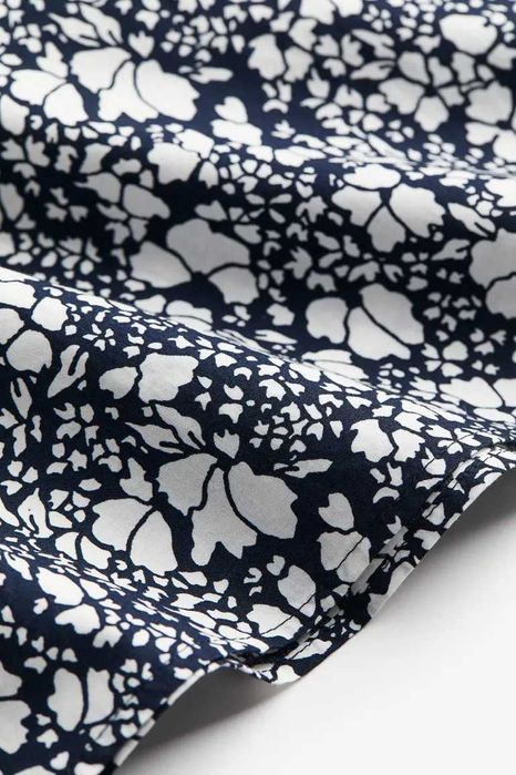 хлопковая блузка h&m из новой весенней коллекции цвет темно-синий