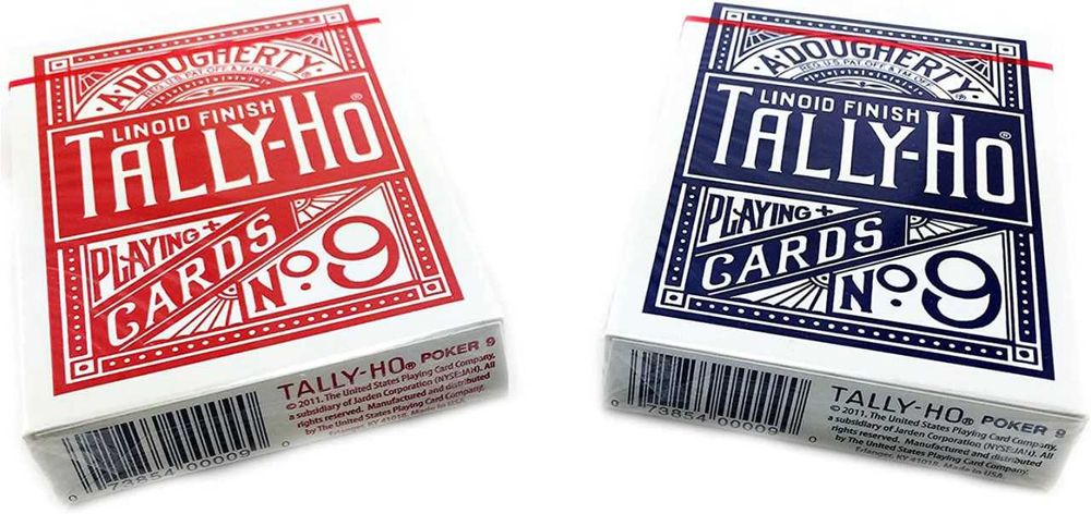 Игральные карты "Tally-Ho №9" Fan back Новые запечатанные Made in USA!
