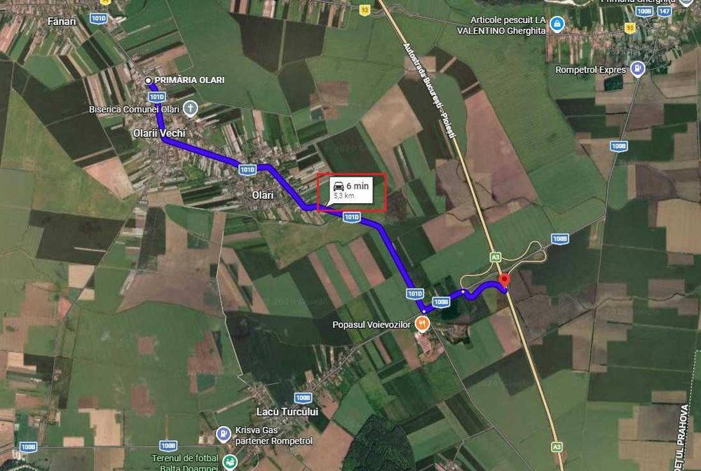 Teren generos 3.357 mp si casa veche la 25 min de Bucuresti si 5 minute de A3, Olari Prahova. Asfalt si utilitati.
