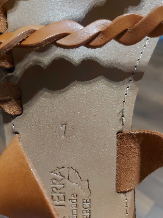 MATER TERRA slapi dama noi, piele naturala, nr.37, maro