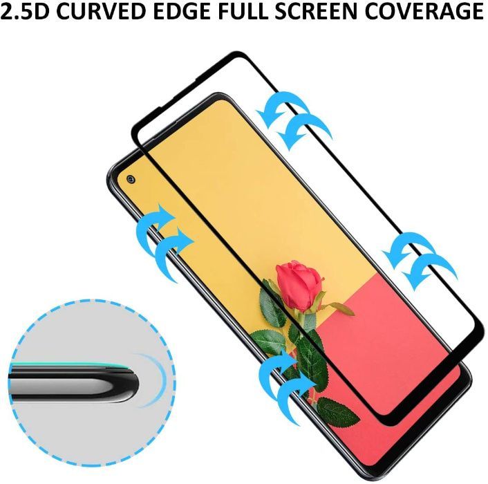 Folie sticla 20D FULL GLUE pt. Samsung Galaxy A21s, A31, A41, A7 2018