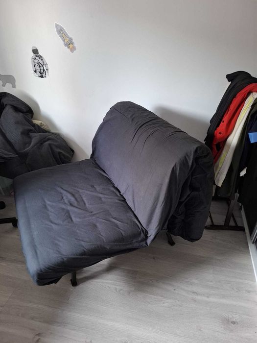 Fotoliu extensibil Ikea LYCKSELE Vansbro gri închis