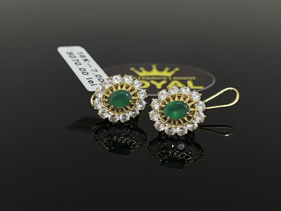 Bijuteria Royal CB : Cercei dama aur 18K 750  7,00 gr