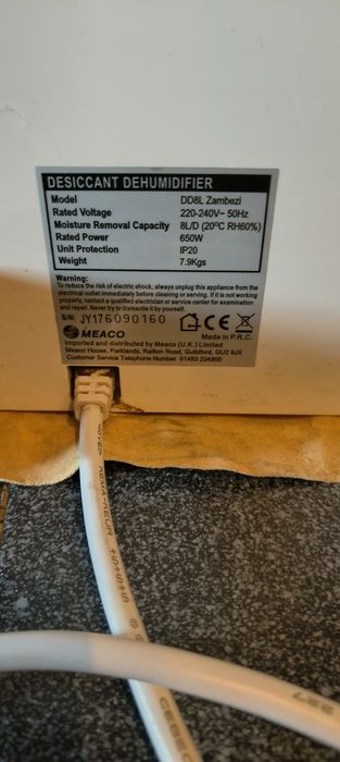 Dezumidificator DDL8 MEACO ZAMBEZI
