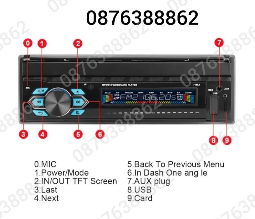 Мултимедия MP5 Авто плеър 7” , 1 din, bluetooth, Камера, Дистанционно