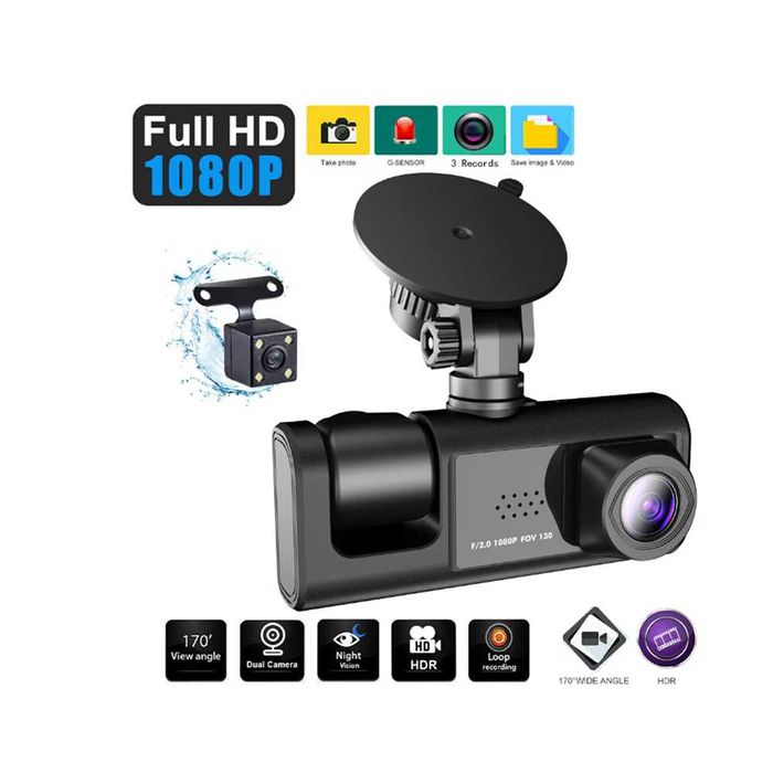 Видеорегистратор за автомобил 1TECH C309, С 3 Камери, G-Sensor
