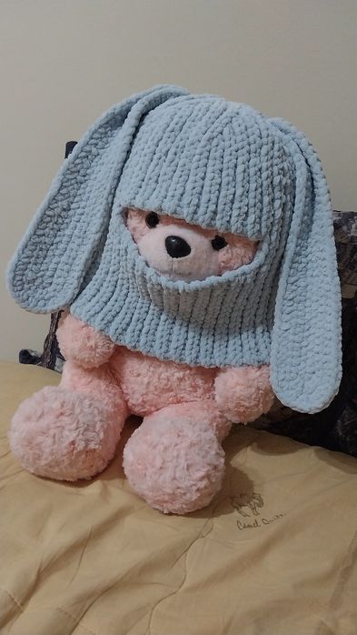 Вязанный плющевой балаклава