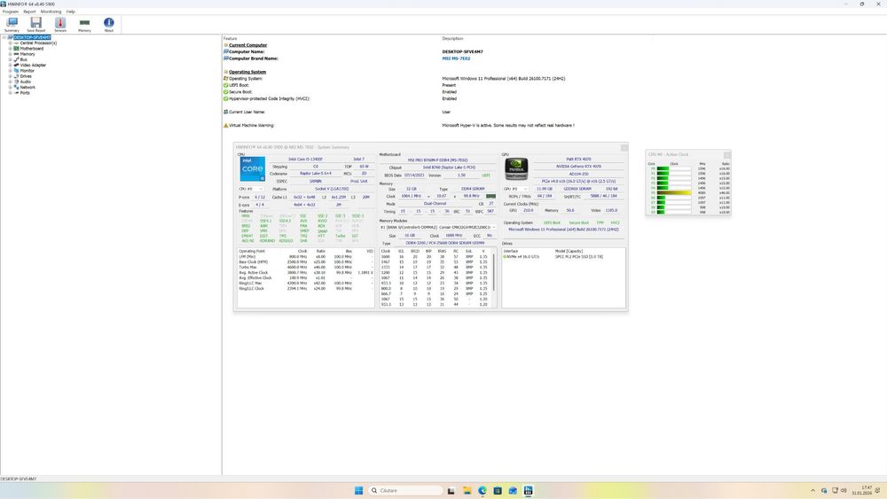PC Gaming / Workstation - RTX 4070 12GB GDDR6X, Intel i5-13400F 2.5GHz, 32GB DDR4, 1TB SSD