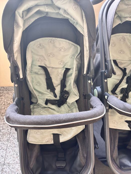Chipolino Duo Smart Mint детска количка за близнаци/ Добро състояние