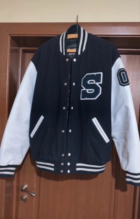 Cojoc lana cu maneci din piele