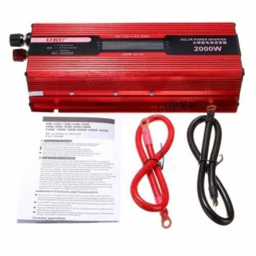 Инвертор преубразовател UKC с лед дисплей за кола 12-220v-2000вата