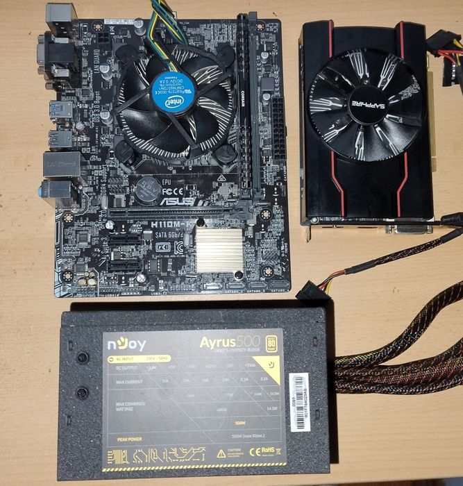 Kit Placă de bază ASUS H110M-K + i3 7100 + 8GB DDR4 + RX 550 4GB + Sursă 500W