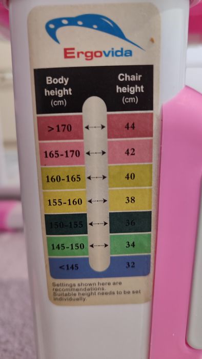 Birou si scaun reglabil copii, ergonimic, Ergovida