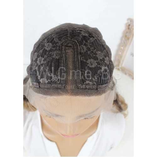 Дълга къдрава кестенява лейс фронт перука Скарлет