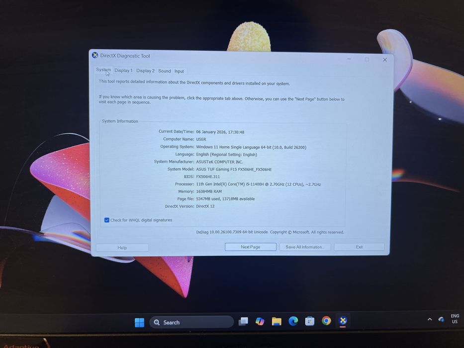 Vand ASUS TUF F15 FX506H