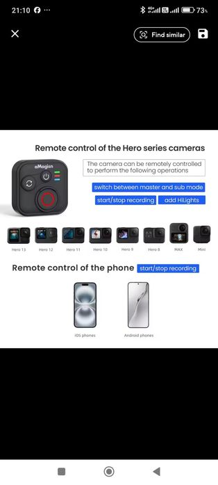 Telecomanda aMagisn compatibila Insta360/ GoPro/ telefoane
