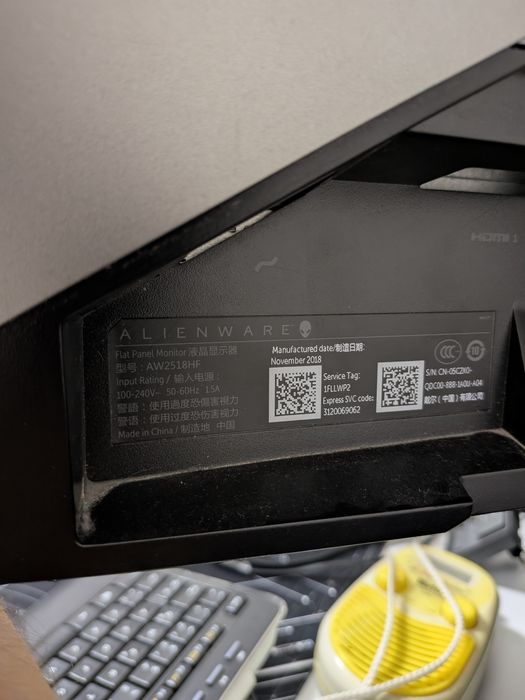 Monitor Gaming Alienware AW2518HF 24.5" 240Hz