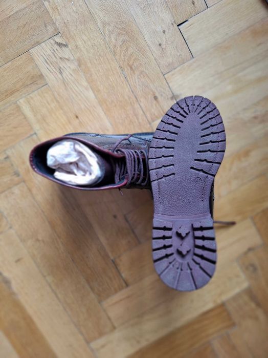 Ghete cizme oxford Massimo Dutti, bărbătești, piele naturala, maro, 42