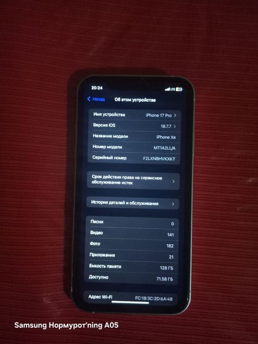 iPhone Xr 17 korpusda