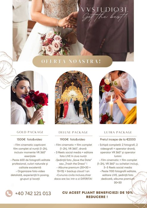 Fotograf - Videograf de Nunta/Botez/Majorat - Oferta in anunt!