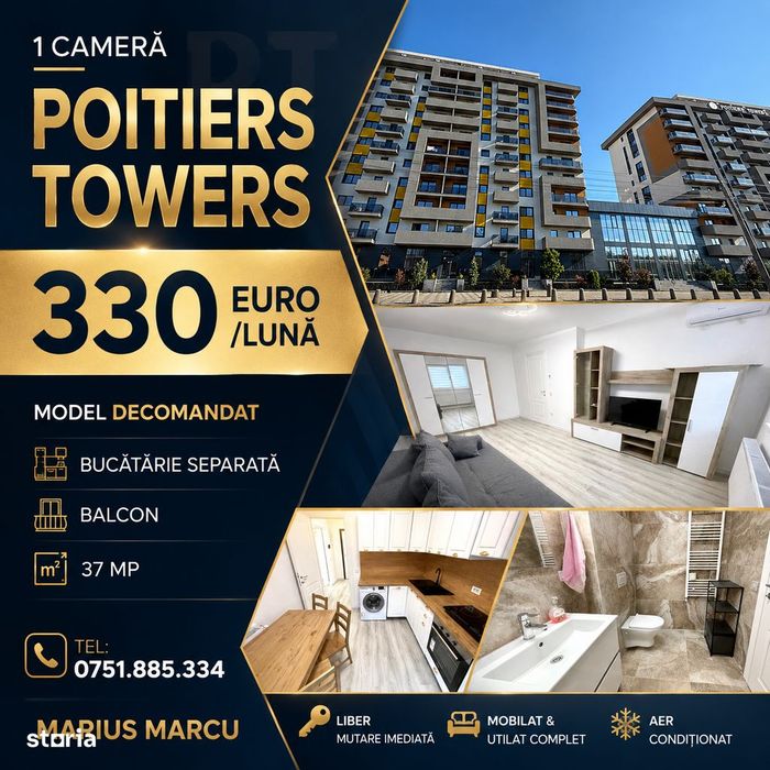 Apartament 1 camera Poitiers Towers 330 euro