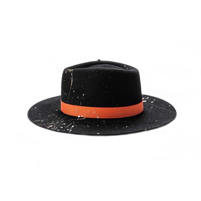 Pălărie lână unisex pene splash neagră Dadarlat