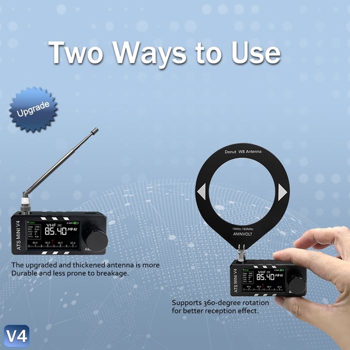 Metal  V4 ATS Mini SI4732 DSP Radio Receptor pe Toate Benzile