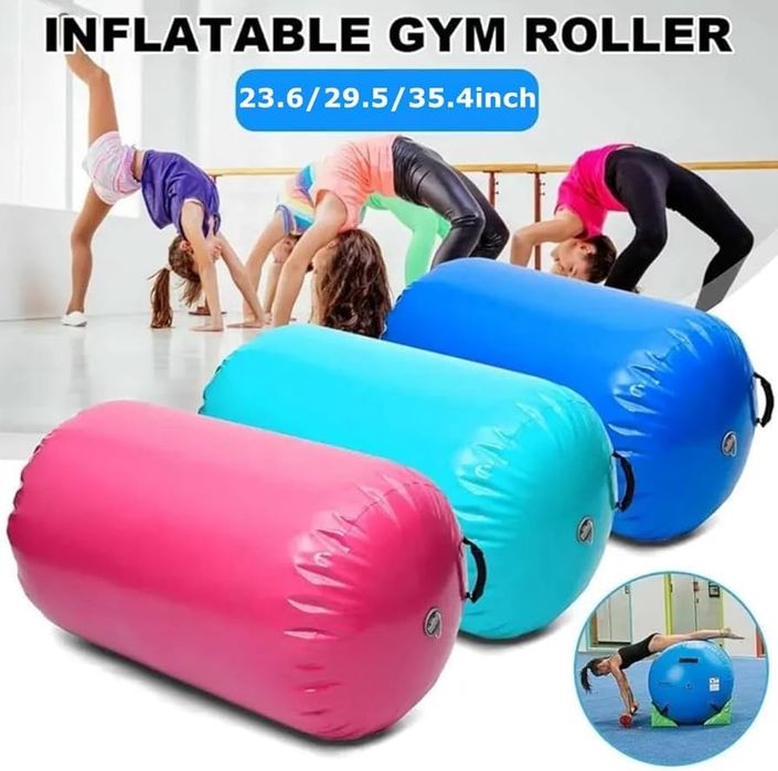 Надуваема гимнастическа ролка MEKETUM, 100x60 см, зелена