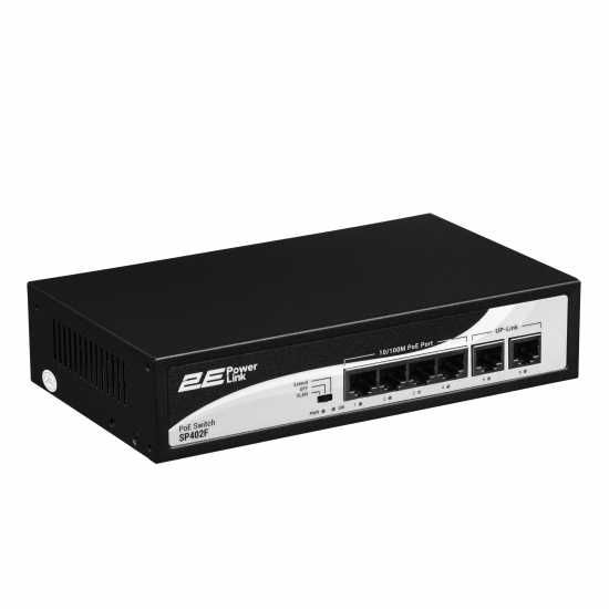 }Акция Коммутатор 2E  SP402F 4xFE PoE+2xFE Uplink, 55Вт, неуправляемый