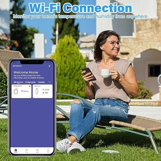 Onherm WiFi Комплект от 4 термохигрометъра с Hub mini, IP65