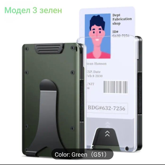 Нови Модели *RFID* Кардхолдър / Портфейл - компактен дизайн !!!