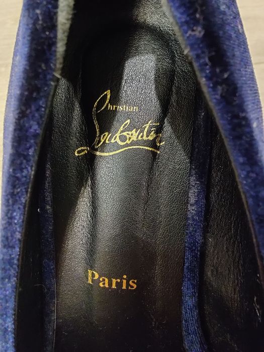 Туфли синие,бархат.