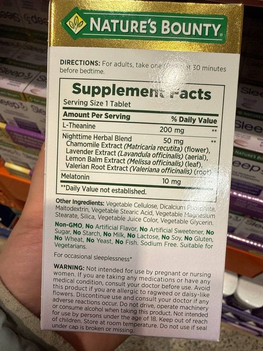 Nature’s Bounty Sleep3 Maximum Strength 10 mg Melatonin 120 таблеток